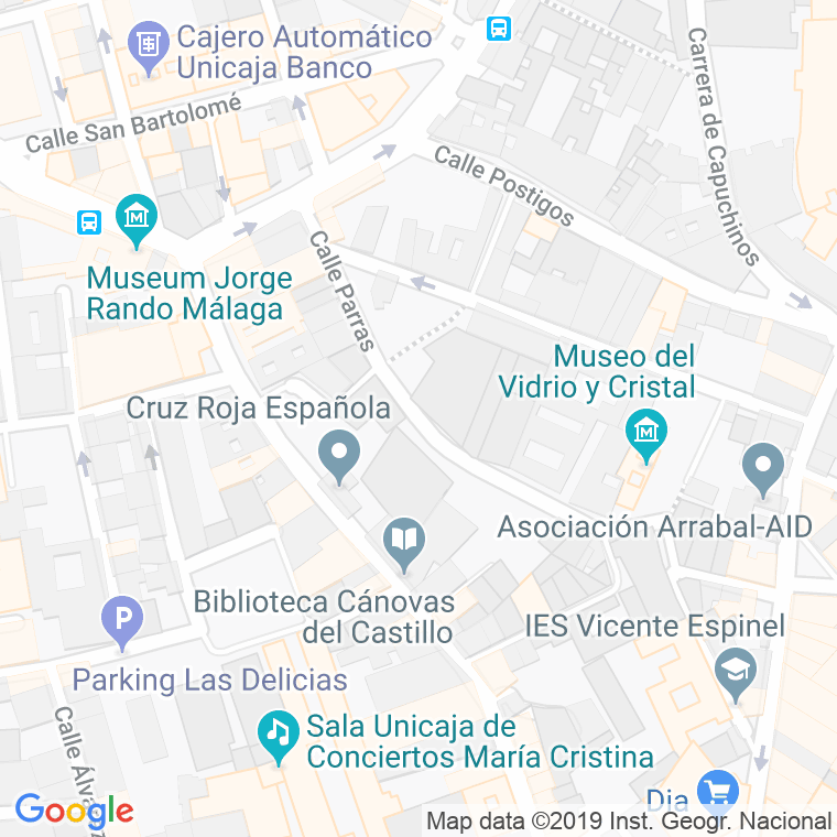 Código Postal calle Parras en Málaga