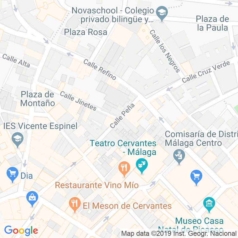 Código Postal calle Peña en Málaga