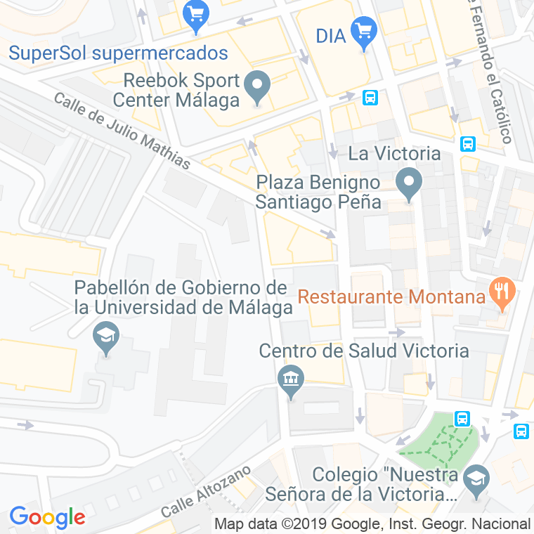 Código Postal calle Felix Mesa en Málaga