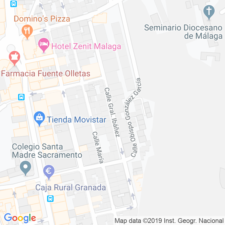 Código Postal calle General Ibañez en Málaga