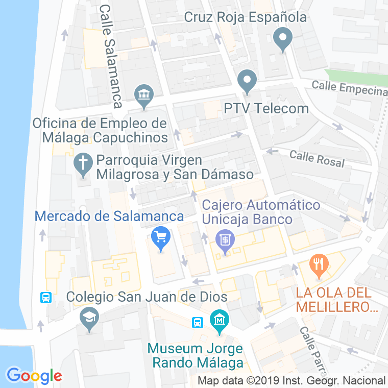 Código Postal calle Gravina en Málaga