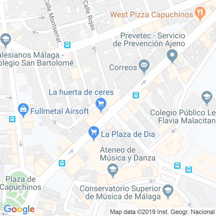 Código Postal calle Benito Marin, pasaje en Málaga