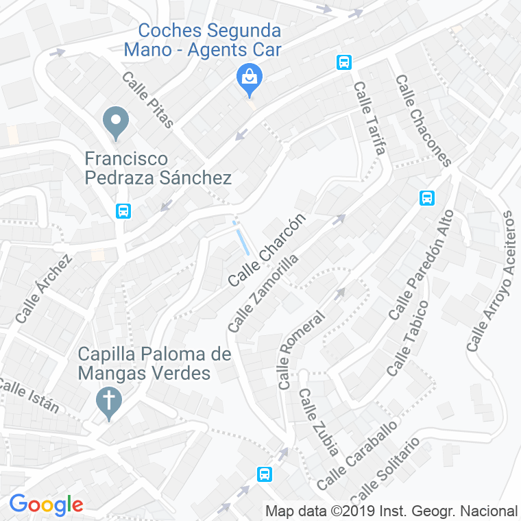 Código Postal calle Charcon en Málaga