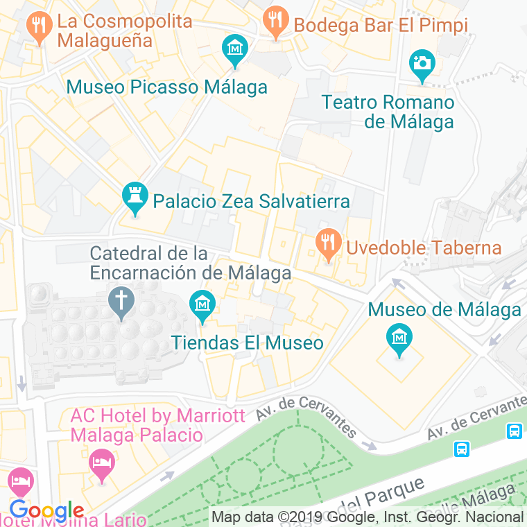 Código Postal calle Afligidos en Málaga