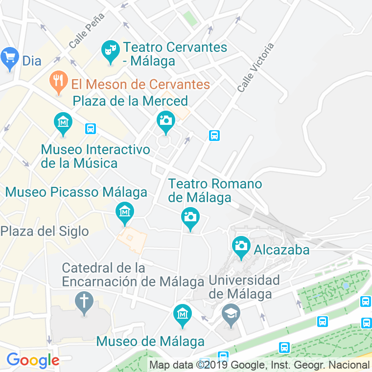 Código Postal calle Alcazabilla en Málaga