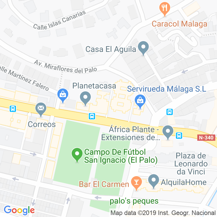 Código Postal calle Caballero Del Bosque en Málaga