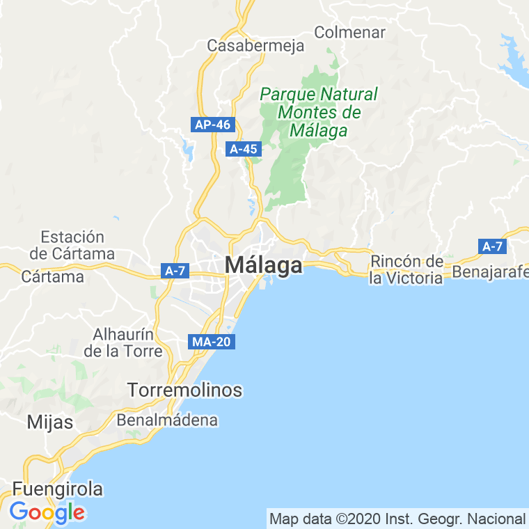 Código Postal de Residencia Banesto en Málaga