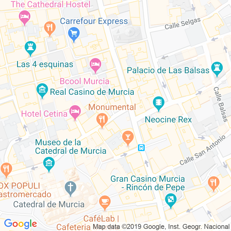 Código Postal calle Cetina, plaza en Murcia