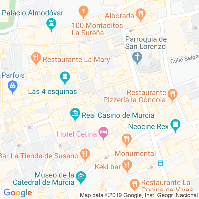 Código Postal calle Salvador Rueda en Murcia