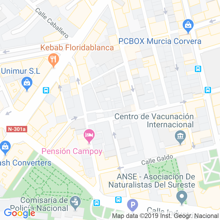 Código Postal calle Hortelanos en Murcia