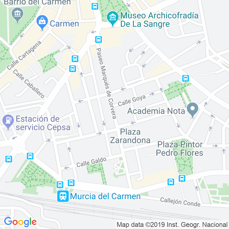 Código Postal calle Marques De Corvera, paseo en Murcia