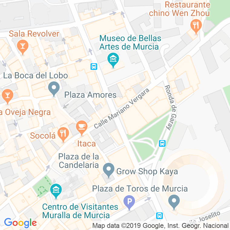 Código Postal calle Obispo Frutos en Murcia
