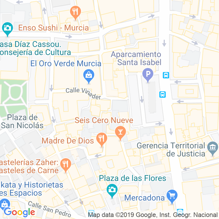 Código Postal calle Muleta, callejon en Murcia