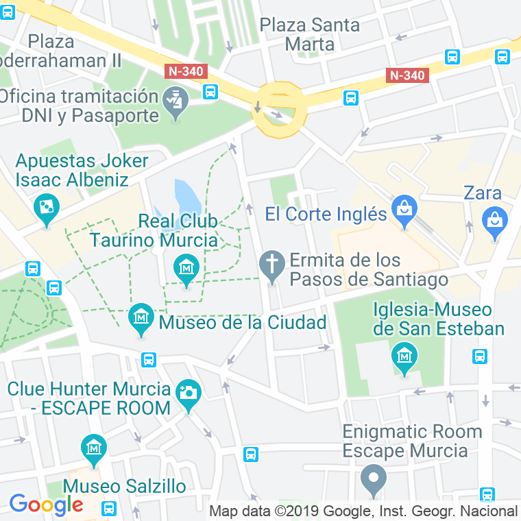 Código Postal calle Pasos De Santiago en Murcia