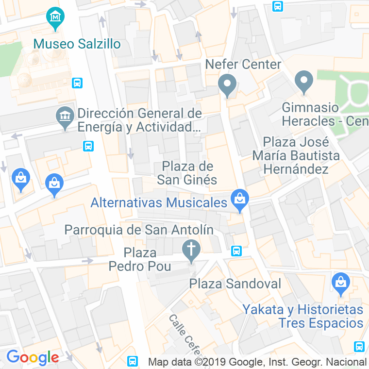 Código Postal calle San Gines, plaza en Murcia