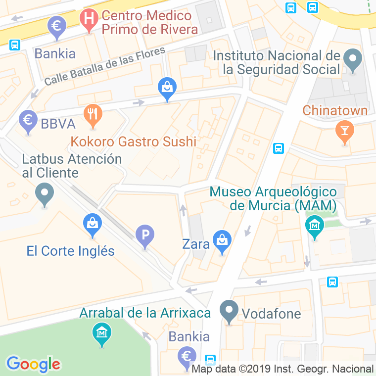 Código Postal calle Doctor Marañon (Puente Tocinos) en Murcia