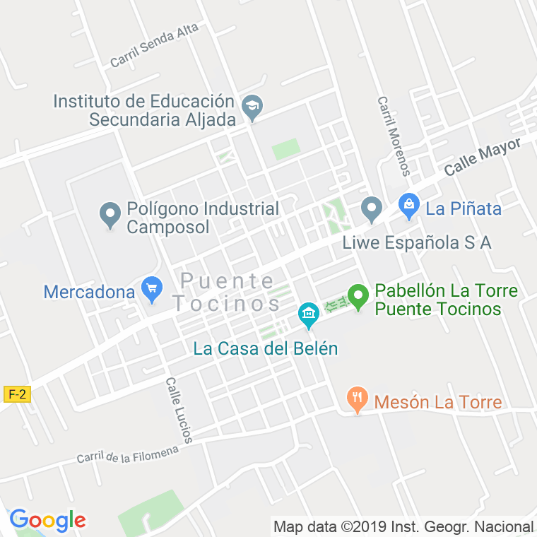 Código Postal calle Mayor (Puente Tocinos) en Murcia