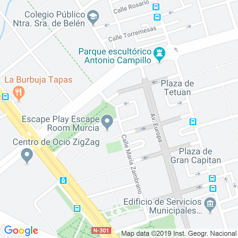 Código Postal calle Azarbe Del Papel en Murcia