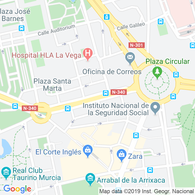 Código Postal calle General Primo De Rivera, avenida en Murcia