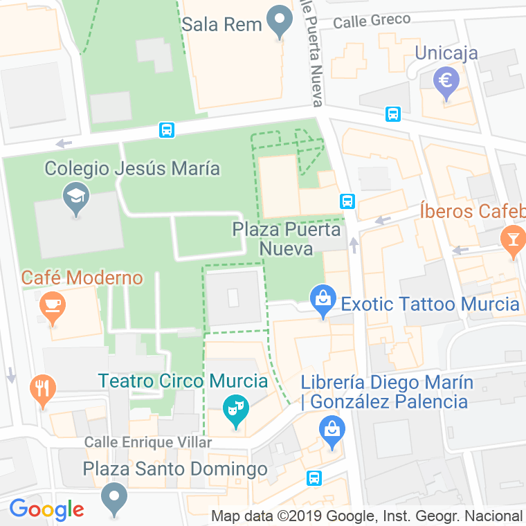Código Postal calle Puerta Nueva, plaza (Impares Del 3 Al Final) en Murcia