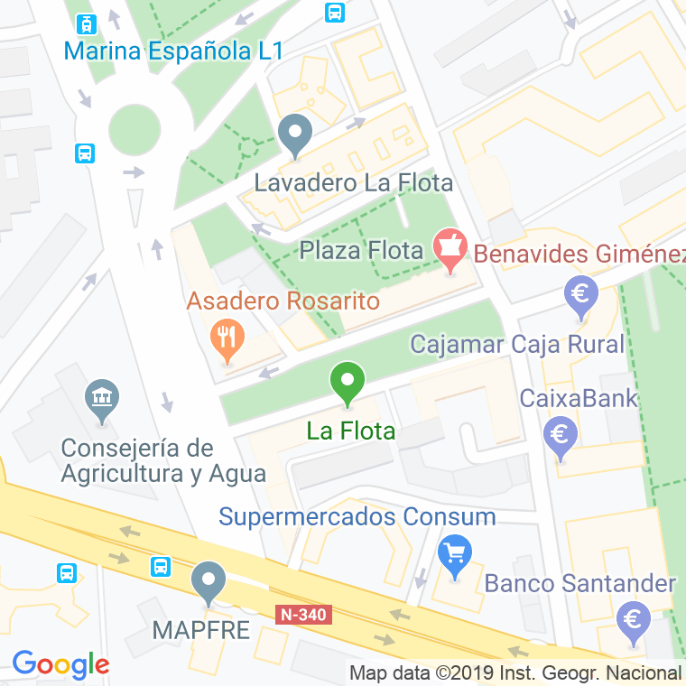 Código Postal calle Virgen De La Fuensanta, paseo en Murcia