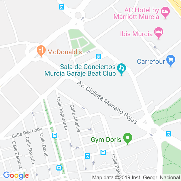 Código Postal calle Ciclista Mariano Rojas, avenida en Murcia