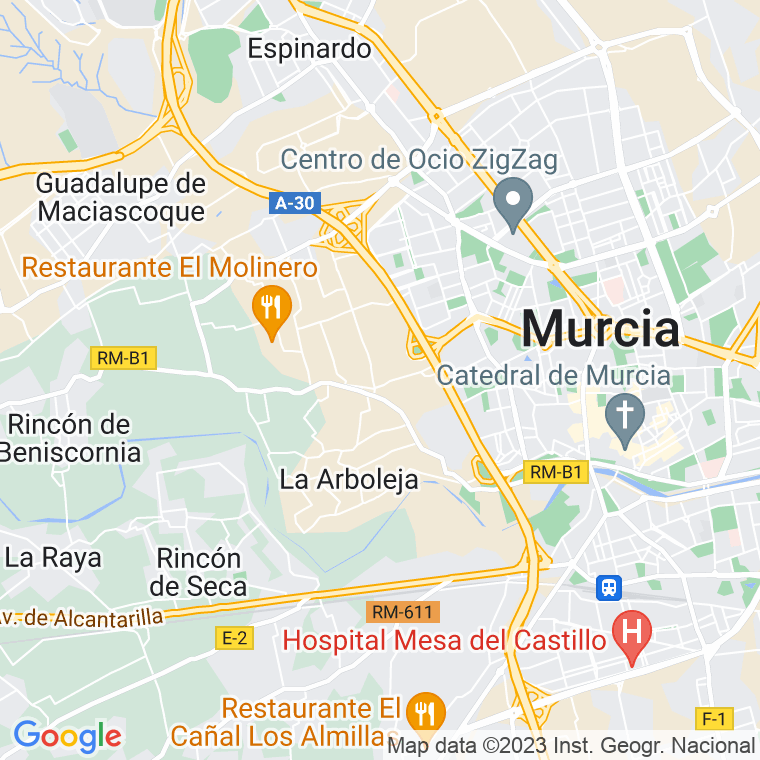 Código Postal calle Manuela en Murcia