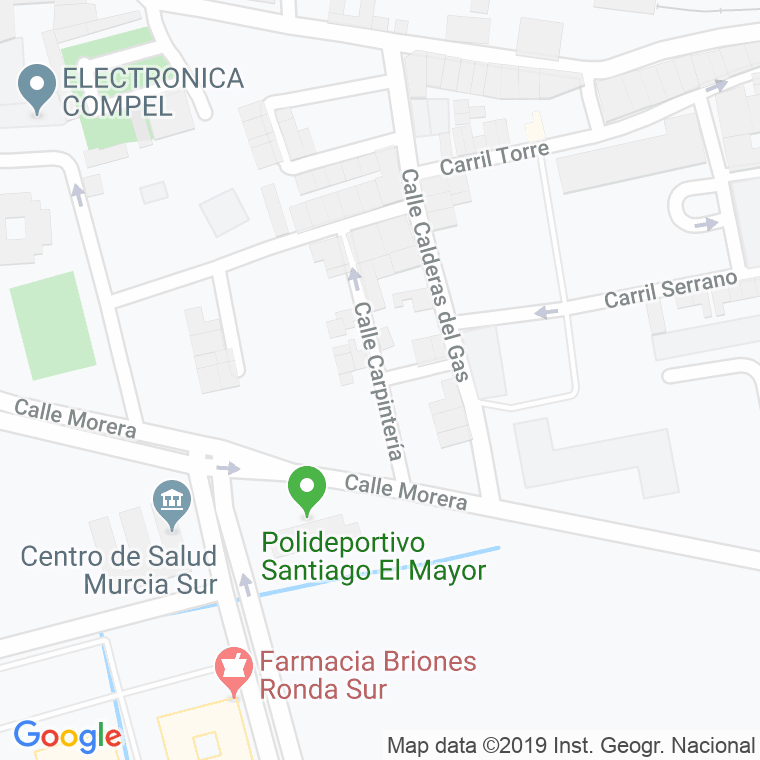 Código Postal calle Carpinteria en Murcia