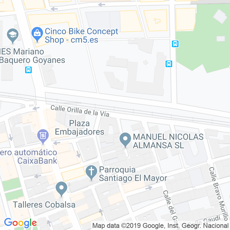 Código Postal calle Orilla De La Via (Barriada Barriomar) en Murcia