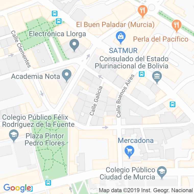 Código Postal calle Galicia en Murcia