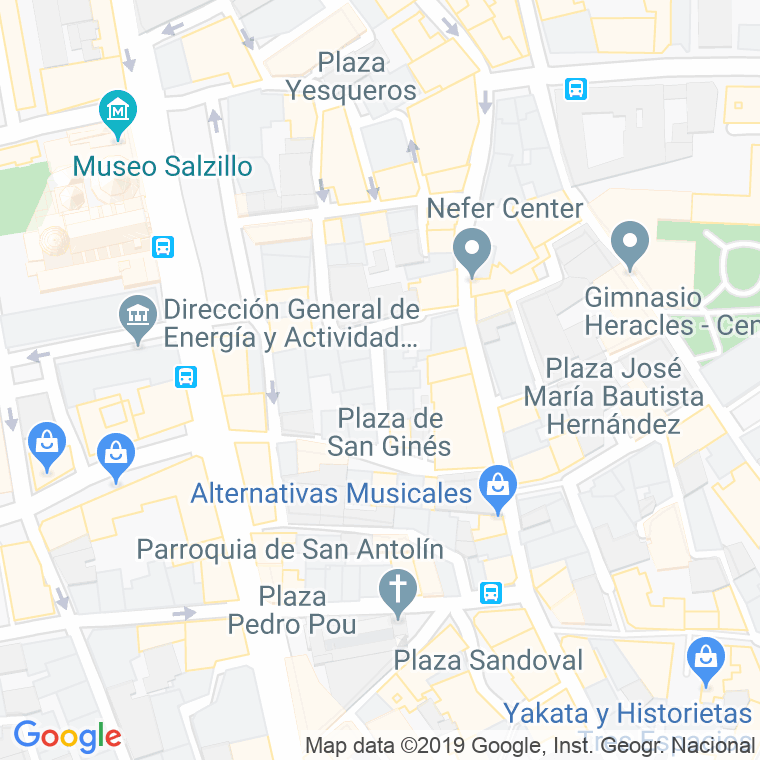 Código Postal calle Huertas (Patiño), carril en Murcia