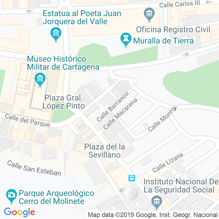 Código Postal calle Barranco en Cartagena