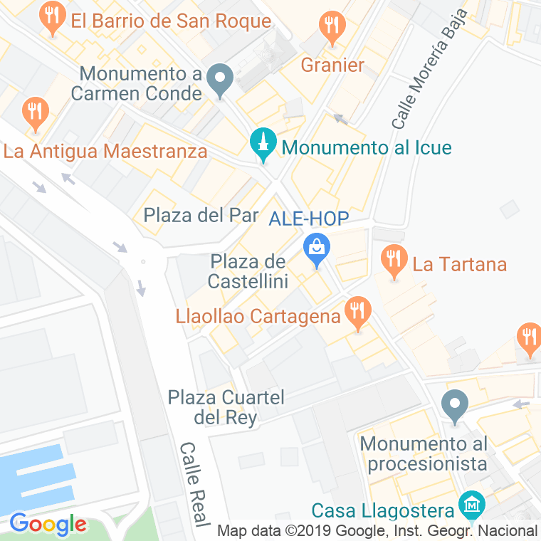 Código Postal calle Castellini, plaza en Cartagena