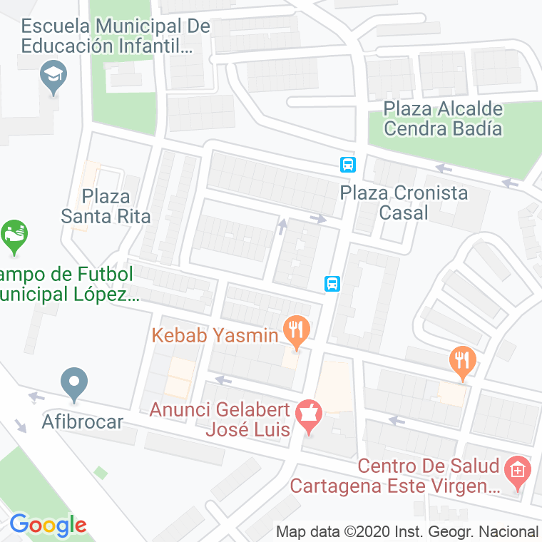 Código Postal calle Alcalde Vidal Caceres en Cartagena