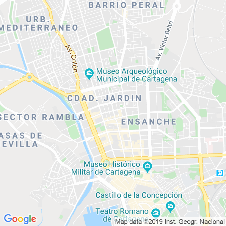 Código Postal calle Levante, plaza (Impares Del 1 Al Final)  (Pares Del 2 Al Final) en Cartagena