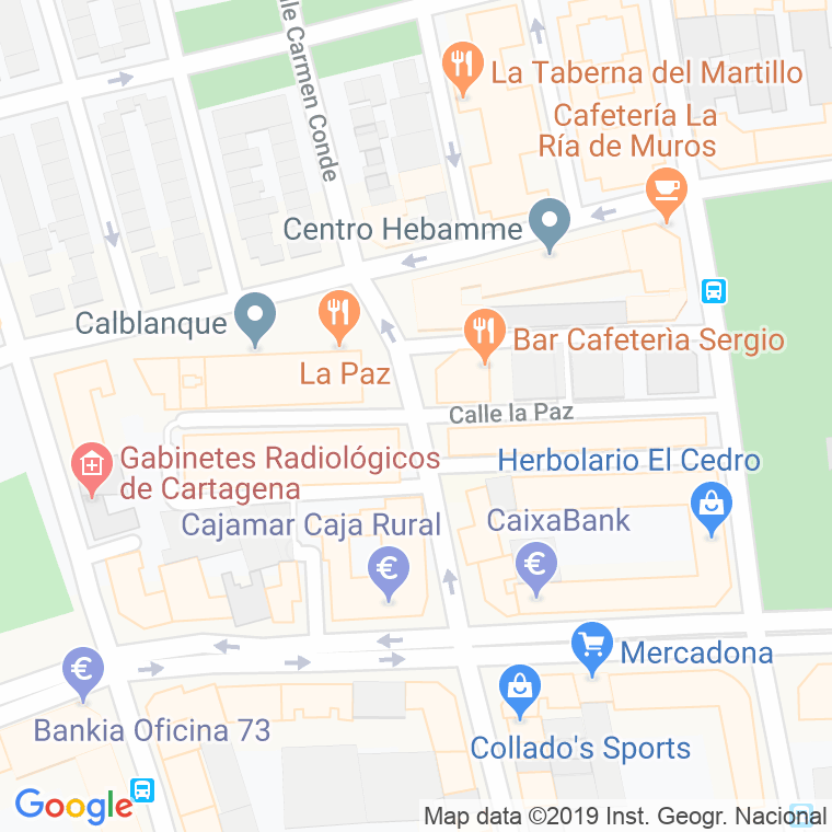 Código Postal calle Paz, La en Cartagena
