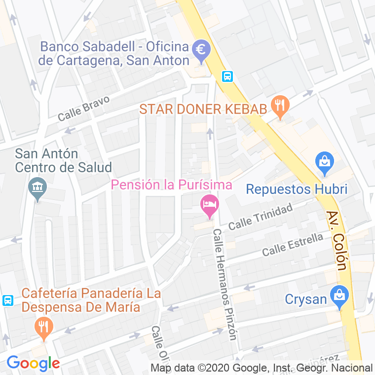Código Postal calle Casino (San Anton) en Cartagena