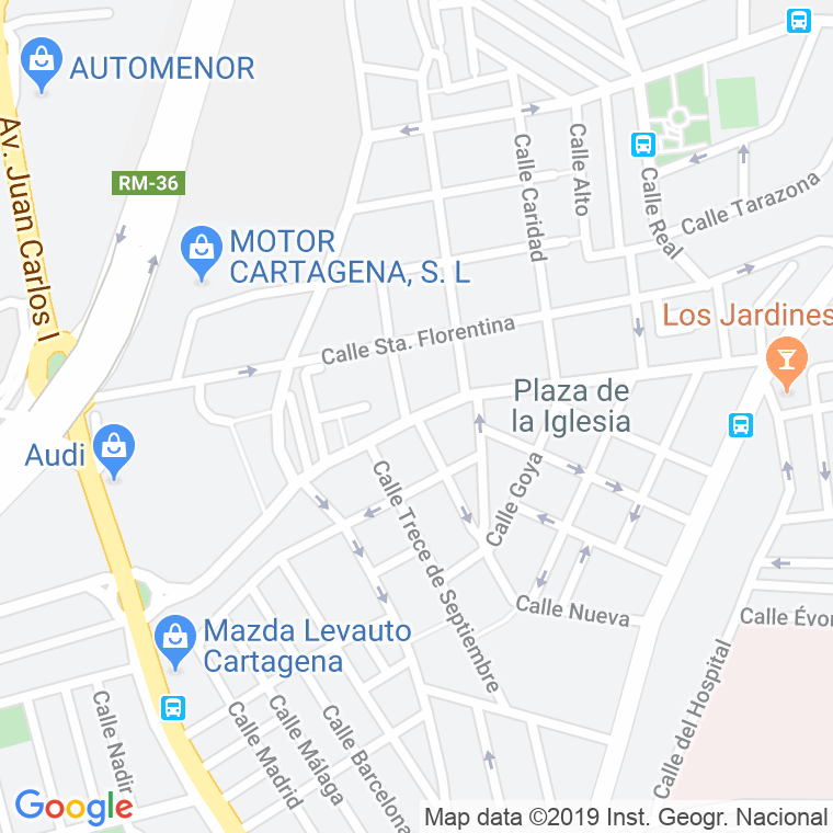 Código Postal calle Media Sala, De (Los Barreros), carretera en Cartagena
