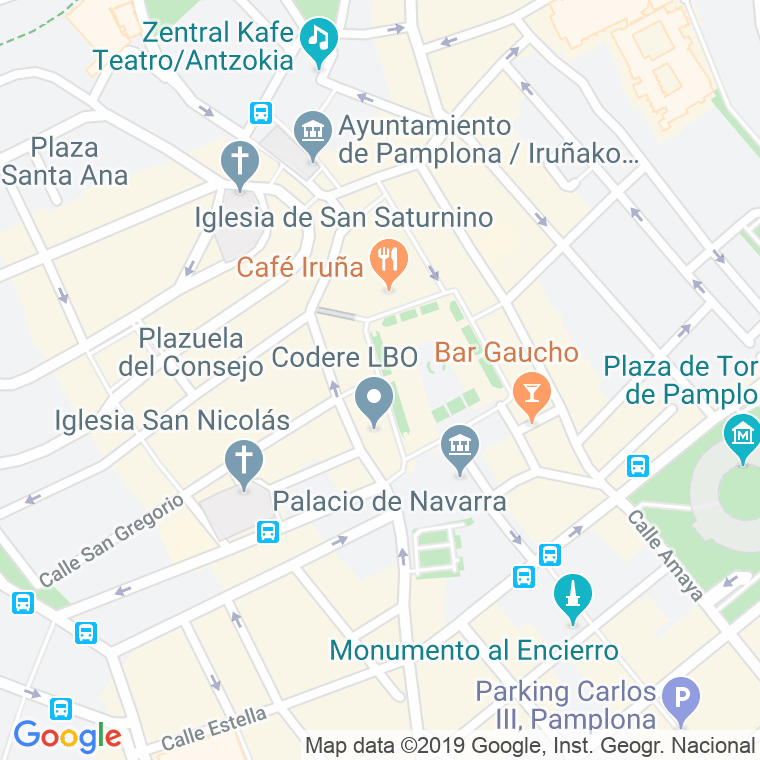 Código Postal calle Gazteluko, plaza en Pamplona