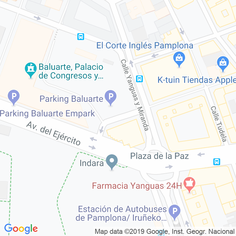 Código Postal calle Baluarte, Del, plaza en Pamplona