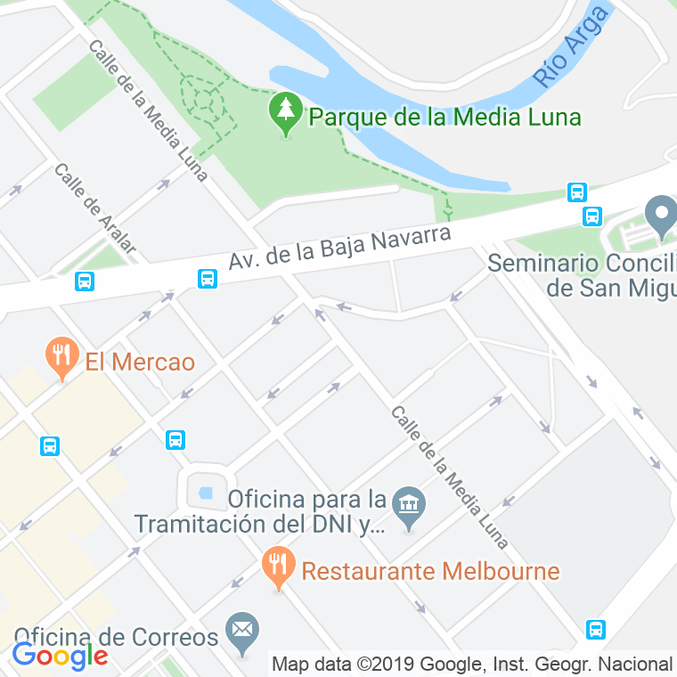 Código Postal calle Media Luna, paseo (Impares Del 1 Al Final)  (Pares Del 2 Al Final) en Pamplona