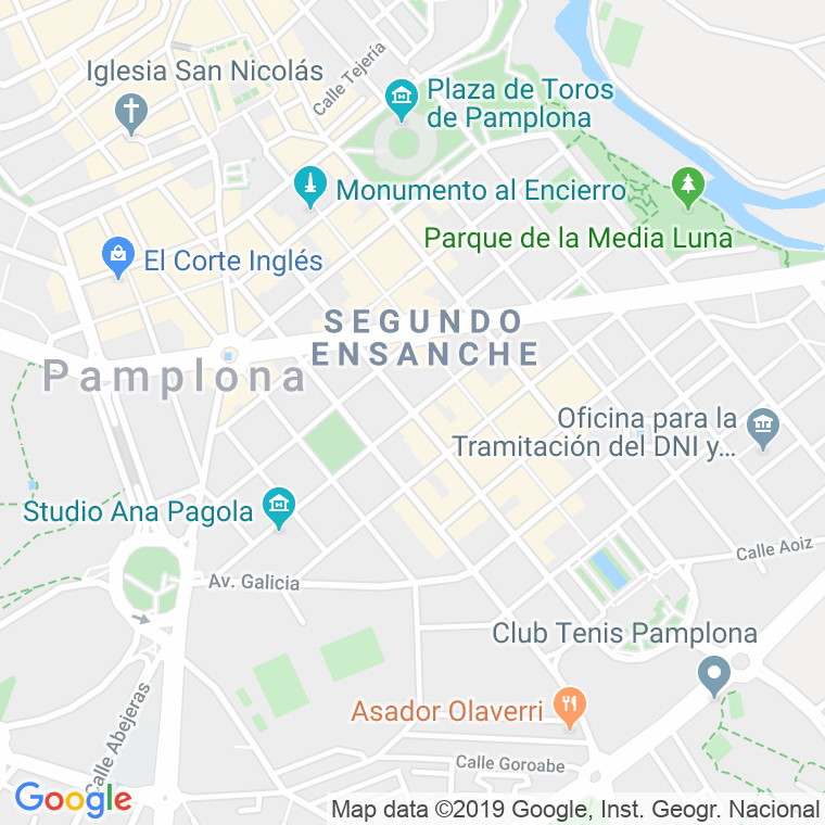 Código Postal calle Paulino Caballero   (Impares Del 47 Al Final)  (Pares Del 40 Al Final) en Pamplona