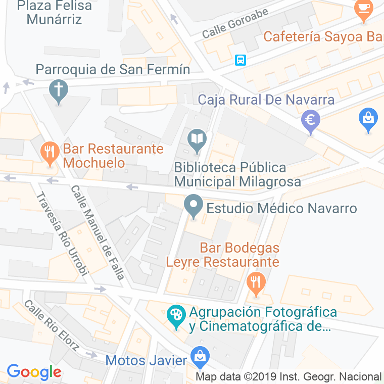Código Postal calle Isaac Albeniz en Pamplona
