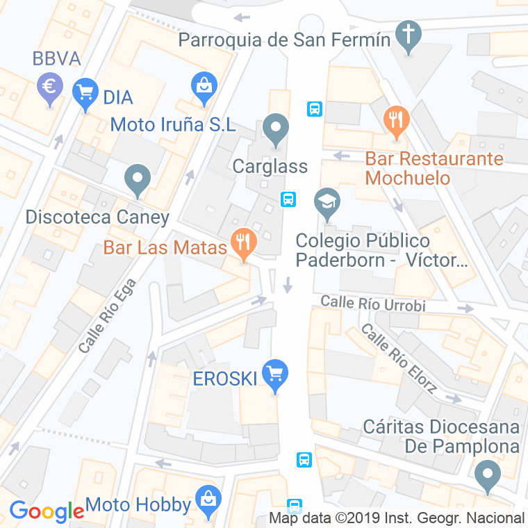 Código Postal calle Rio Salado en Pamplona