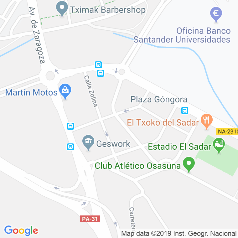 Código Postal calle Aranguren Ibarraren en Pamplona