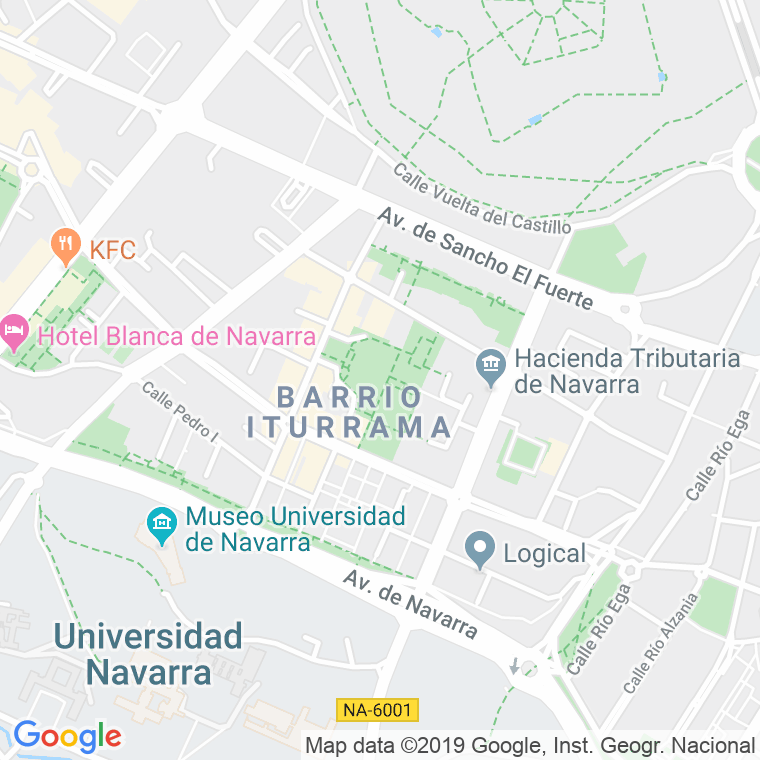 Código Postal calle Iturrama   (Impares Del 1 Al 43)  (Pares Del 2 Al 36) en Pamplona