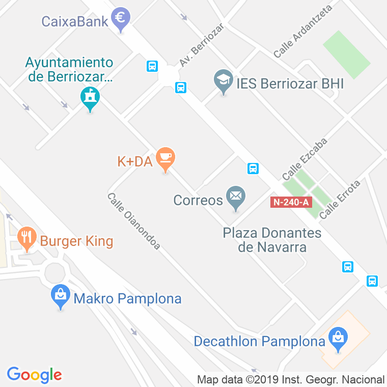 Código Postal calle Etxaburua en Pamplona