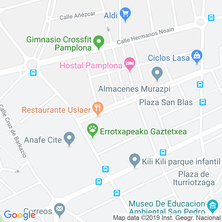 Código Postal calle Emiliana Zubeldia en Pamplona