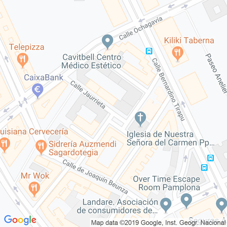 Código Postal calle Jaurrieta en Pamplona