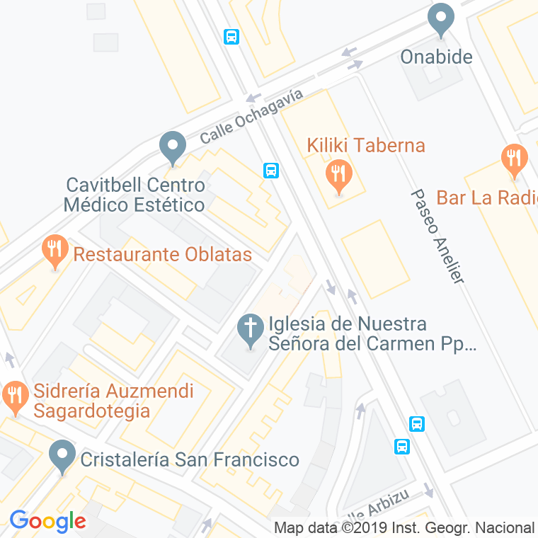 Código Postal calle Oronz en Pamplona